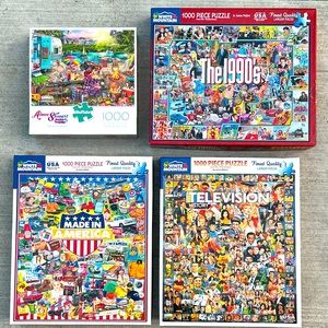 4-1000 Piece Puzzles (3) WHITE MOUNTAIN (1) BUFFALO